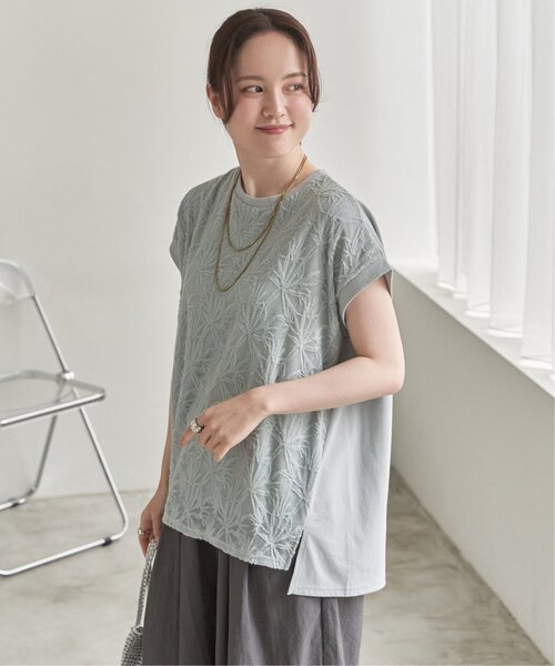 LBC(エルビーシー)の「【プチプラ★1990円】フロントレース切り替えプルオーバー(Tシャツ/カットソー・レディース・オフホワイト/ミント/ネイビー/グレイッシュベージュ・L/M)」の12枚目の写真