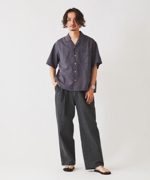JOURNAL STANDARD relume(ジャーナルスタンダード レリューム)の「ガーメントダイ サッカーチェック イージーパンツ(その他パンツ・メンズ・ネイビー/ブラック/ブラウン・LARGE/MEDIUM)」の22枚目の写真