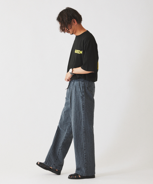 JOURNAL STANDARD relume(ジャーナルスタンダード レリューム)の「ガーメントダイ サッカーチェック イージーパンツ(その他パンツ・メンズ・ネイビー/ブラック/ブラウン・LARGE/MEDIUM)」の7枚目の写真