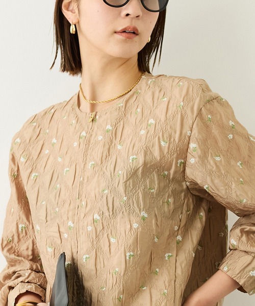 ROPE'(ロペ)の「ジャガードブルゾン/セットアップ対応・イージーケア(ブルゾン・レディース・ブラック/ベージュ・FREE)」の9枚目の写真