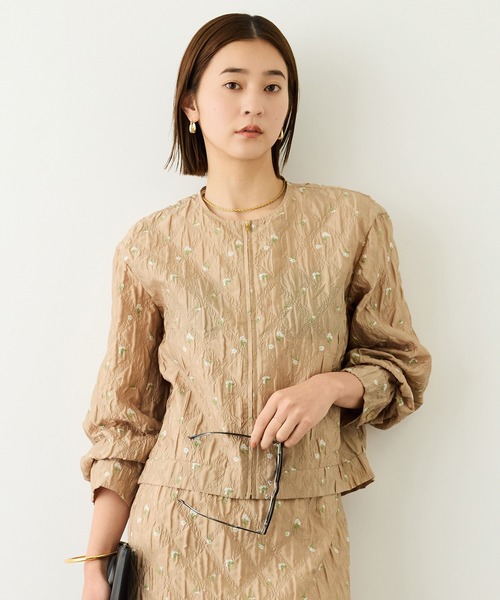 ROPE'(ロペ)の「ジャガードブルゾン/セットアップ対応・イージーケア(ブルゾン・レディース・ブラック/ベージュ・FREE)」の20枚目の写真