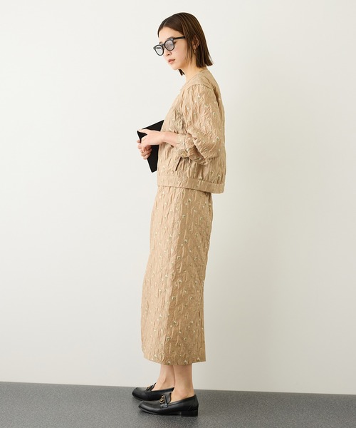 ROPE'(ロペ)の「ジャガードブルゾン/セットアップ対応・イージーケア(ブルゾン・レディース・ブラック/ベージュ・FREE)」の7枚目の写真