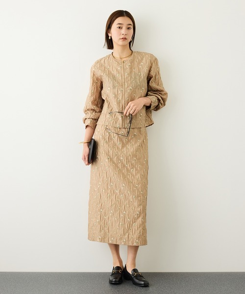ROPE'(ロペ)の「ジャガードブルゾン/セットアップ対応・イージーケア(ブルゾン・レディース・ブラック/ベージュ・FREE)」の8枚目の写真