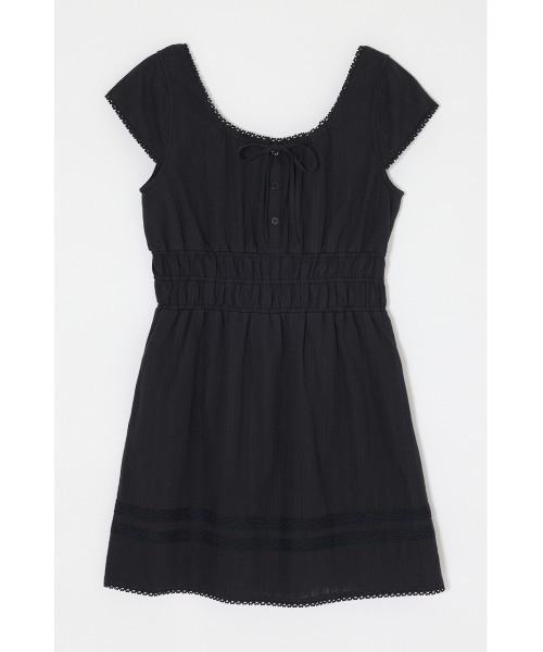 MOUSSY(マウジー)の「COTTON LACE MINI ドレス(ワンピース・レディース・ブラック/ネイビー/ホワイト・1/2)」の1枚目の写真