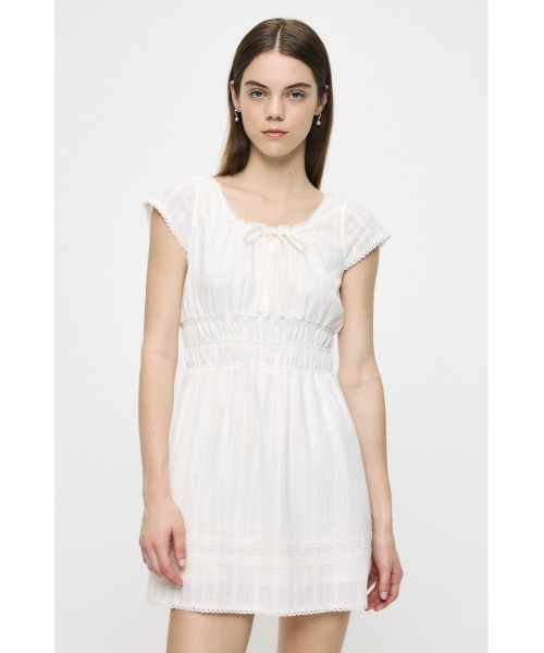 MOUSSY(マウジー)の「COTTON LACE MINI ドレス(ワンピース・レディース・ブラック/ネイビー/ホワイト・1/2)」の8枚目の写真