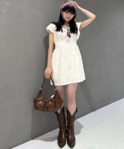 MOUSSY(マウジー)の「COTTON LACE MINI ドレス(ワンピース・レディース・ブラック/ネイビー/ホワイト・1/2)」の18枚目の写真