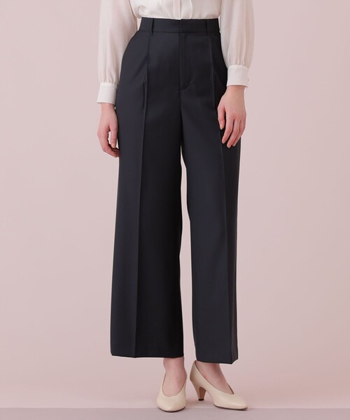 ANAYI(アナイ)の「ウールツイルタックパンツ〈セットアップ対応商品〉(その他パンツ・レディース・チャコールグレー/ネイビー・38/36)」の3枚目の写真