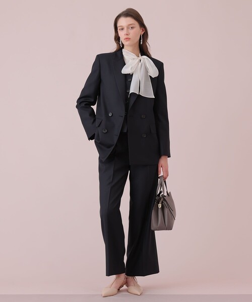 ANAYI(アナイ)の「ウールツイルタックパンツ〈セットアップ対応商品〉(その他パンツ・レディース・チャコールグレー/ネイビー・38/36)」の5枚目の写真
