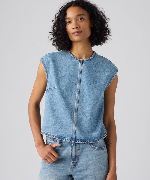 Levi's(リーバイス)の「Levi's/リーバイス デニムTシャツ(Tシャツ/カットソー・レディース・インディゴブルー・XS/M/S)」の1枚目の写真