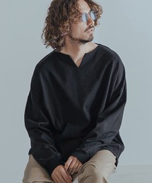 Magine（マージン）の「mlt5773-Heavyweight Open-End Jersey Key Neck T-Shirt キーネックTシャツ(MGN-263-027)（Tシャツ/カットソー）」