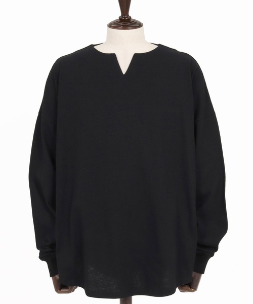 Magine（マージン）の「mlt5773-Heavyweight Open-End Jersey Key Neck T-Shirt キーネックTシャツ(MGN-263-027)（Tシャツ/カットソー・メンズ・ブラック/キナリ・44/46/48）」の11枚目の写真