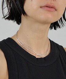 NOMINE | シルバー ビーズ ダブルチェーン ネックレス ｜ 2連 ガラスビーズ(ネックレス)