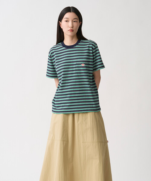 DANTON(ダントン)の「Women’s Short Sleeve Pocket T-Shirt Stripe(Tシャツ/カットソー・レディース・ブラック系その他/ブラウン系その他2/ブルー系その他5/ホワイト系その他・XS/M/S)」の5枚目の写真