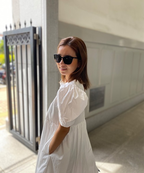 ST.ROONEY（セントルーニー）の「パフスリーブVバックワンピース【低身長・小柄女性向け】（ワンピース・レディース・ベージュ/ブラック・XS）」の18枚目の写真