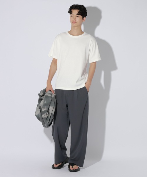 LAKOLE(ラコレ)の「コンパクトテレコT / 1047436(Tシャツ/カットソー・メンズ・ホワイト/ブラック/ネイビー・LARGE/MEDIUM)」の9枚目の写真