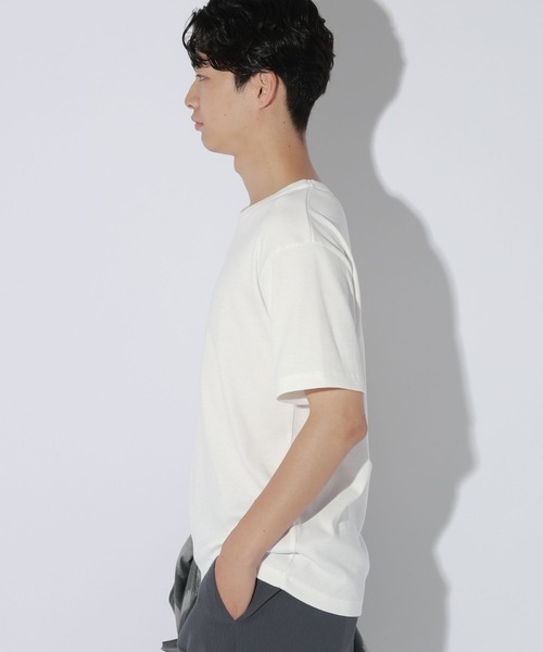 LAKOLE(ラコレ)の「コンパクトテレコT / 1047436(Tシャツ/カットソー・メンズ・ホワイト/ブラック/ネイビー・LARGE/MEDIUM)」の7枚目の写真