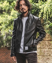 wjk reluxe（ダブルジェーケーリラックス）の「mj11771- Stand Collar Synthetic Leather Riders Jacket ライダースジャケット(WR26W-01)（ライダースジャケット）」