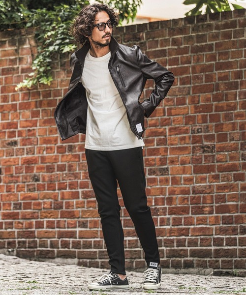 wjk reluxe(ダブルジェーケーリラックス)の「mj11771- Stand Collar Synthetic Leather Riders Jacket ライダースジャケット(WR26W-01)(ライダースジャケット・メンズ・ブラック/グレー/ブラウン・L/M/S)」の8枚目の写真