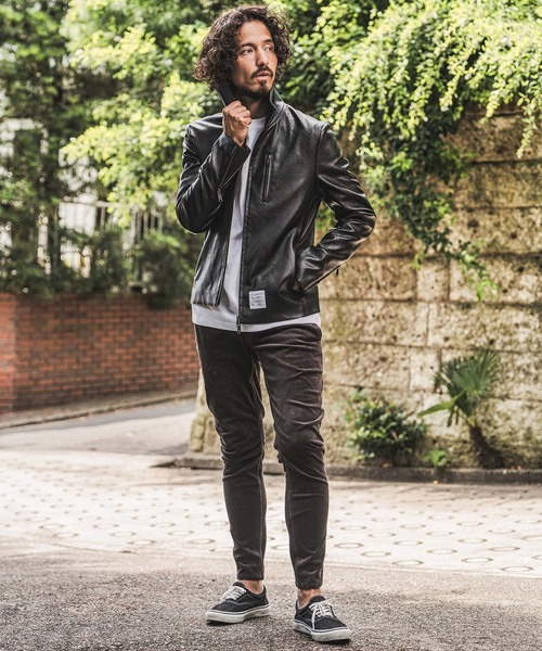 wjk reluxe(ダブルジェーケーリラックス)の「mj11771- Stand Collar Synthetic Leather Riders Jacket ライダースジャケット(WR26W-01)(ライダースジャケット・メンズ・ブラック/グレー/ブラウン・L/M/S)」の22枚目の写真