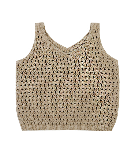 VLETI（ブレッティ）の「Cotton Skacy Knit Sleeveless (beige)（ニット/セーター・レディース・ベージュ・FREE）」の2枚目の写真