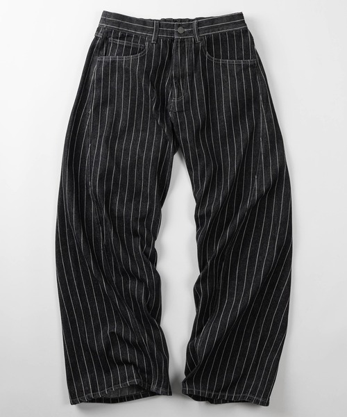 SEQUENZ（シークエンズ）の「【72】【SEQUENZ/シークエンズ】3Dバレルレッグ ワイドデニム カーブパンツ/カーブデニム/バレルデニム/3Dカーブ/ヴィンテージライク/ユニセックス【セットアップ対応】（デニムパンツ・メンズ・ブラック/ブラック系/ブルー/ブラック系1・L/S/M）」の3枚目の写真