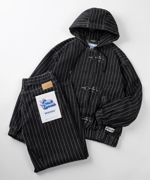SEQUENZ（シークエンズ）の「【72】【SEQUENZ/シークエンズ】3Dバレルレッグ ワイドデニム カーブパンツ/カーブデニム/バレルデニム/3Dカーブ/ヴィンテージライク/ユニセックス【セットアップ対応】（デニムパンツ・メンズ・ブラック/ブラック系/ブルー/ブラック系1・L/S/M）」の11枚目の写真