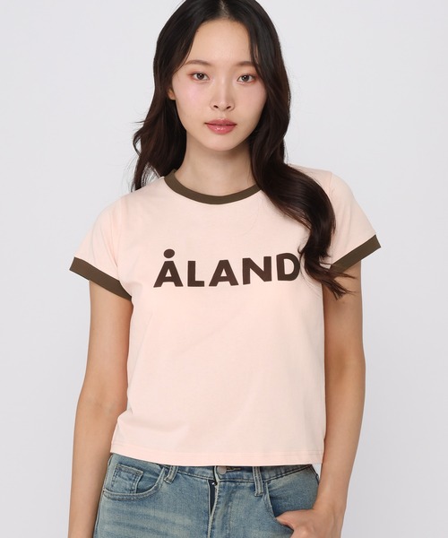 ALAND(エーランド)の「【UNISEX】ALAND/フロッキーロゴT(Tシャツ/カットソー・レディース・ピンク/チャコール/オフホワイト・LARGE/SMALL)」の3枚目の写真