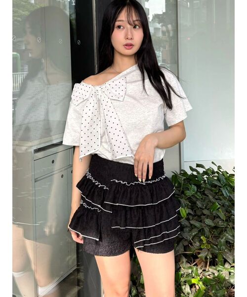 CALNAMUR（カルナムール）の「ティアードパンツ（その他パンツ・レディース・ブラック/ホワイト・SMALL/MEDIUM）」の17枚目の写真