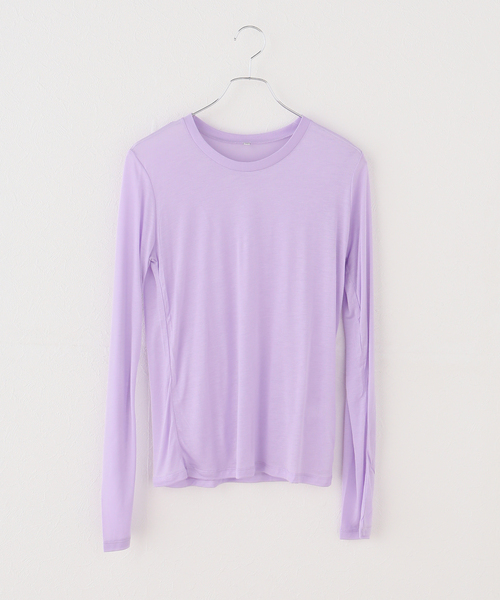 BASERANGE(ベースレンジ)の「Baserange ベースレンジ LONG SLEEVE TEE TTLSLY-AW26(Tシャツ/カットソー・レディース・パープル/チャコールグレー・FREE)」の19枚目の写真