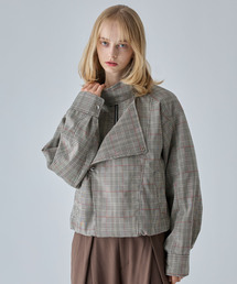 【VELNUS】Multiple Gimmick Short Check Blouson /マルチプルギミックショートチェックブルゾン