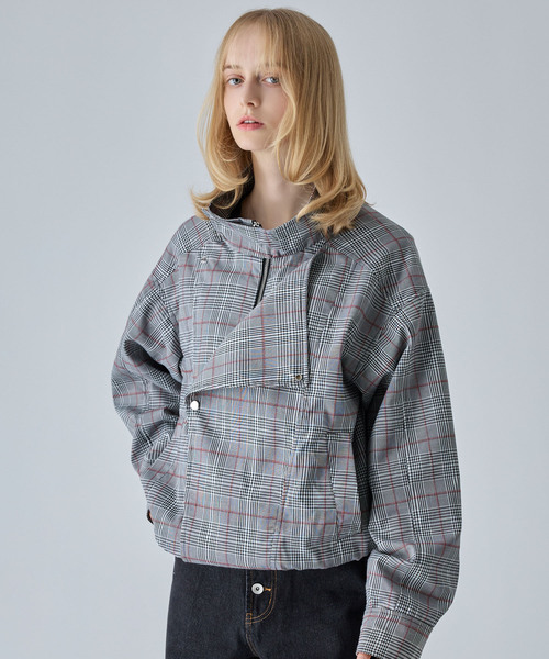 VELNUS（ベルナス）の「【VELNUS】Multiple Gimmick Short Check Blouson /マルチプルギミックショートチェックブルゾン（ブルゾン・メンズ・グレー/ベージュ・S/M/L）」の9枚目の写真