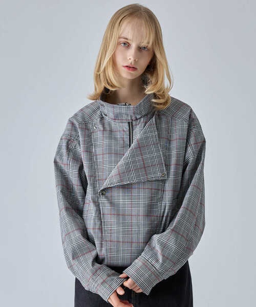 VELNUS（ベルナス）の「【VELNUS】Multiple Gimmick Short Check Blouson /マルチプルギミックショートチェックブルゾン（ブルゾン・メンズ・グレー/ベージュ・S/M/L）」の11枚目の写真