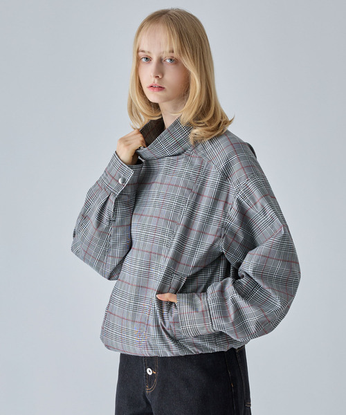 VELNUS（ベルナス）の「【VELNUS】Multiple Gimmick Short Check Blouson /マルチプルギミックショートチェックブルゾン（ブルゾン・メンズ・グレー/ベージュ・S/M/L）」の13枚目の写真