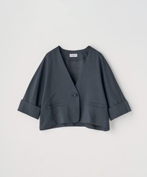 JOHN SMEDLEY（ジョンスメドレー）の「ノーカラーリネンショートスリーブジャケット｜FJ107（その他アウター）」