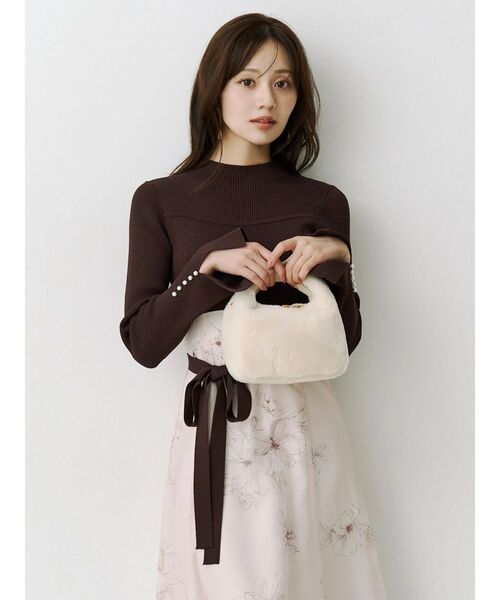 MERCURYDUO（マーキュリーデュオ）の「フラワードッキングワンピース（ワンピース・レディース・ブラウン/ブラック・SMALL/MEDIUM）」の5枚目の写真