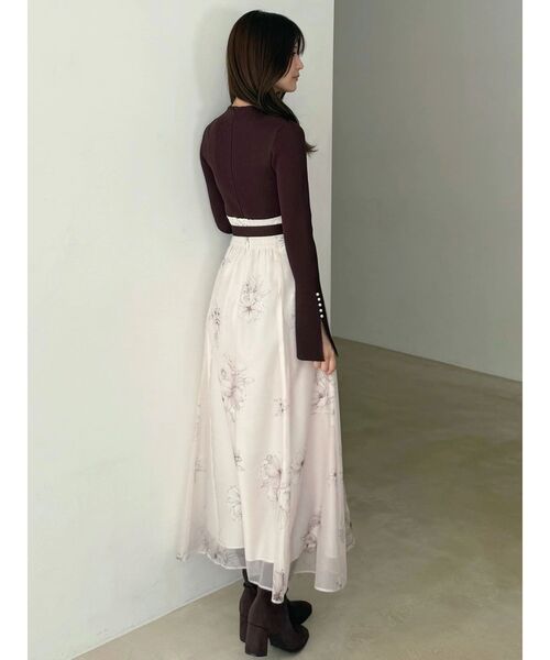 MERCURYDUO（マーキュリーデュオ）の「フラワードッキングワンピース（ワンピース・レディース・ブラウン/ブラック・SMALL/MEDIUM）」の10枚目の写真