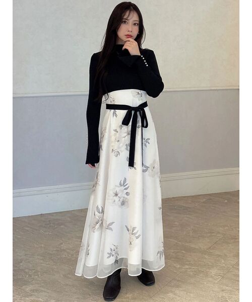 MERCURYDUO（マーキュリーデュオ）の「フラワードッキングワンピース（ワンピース・レディース・ブラウン/ブラック・SMALL/MEDIUM）」の13枚目の写真
