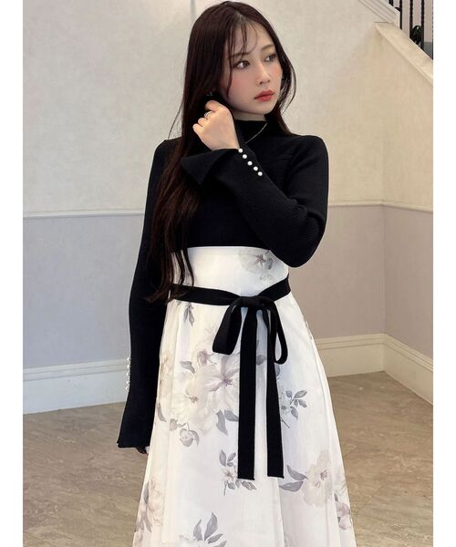 MERCURYDUO（マーキュリーデュオ）の「フラワードッキングワンピース（ワンピース・レディース・ブラウン/ブラック・SMALL/MEDIUM）」の18枚目の写真