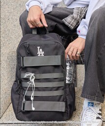 MLB/メジャーリーグベースボール 別注 ロゴ刺繍 ウェビングテープ バックパック<撥水>