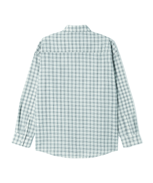 ADHOC（アドホック）の「男性ワンポケットチェック長袖シャツ (O-WHITE) (HC7LS01)（シャツ/ブラウス・メンズ・その他・100/105）」の2枚目の写真