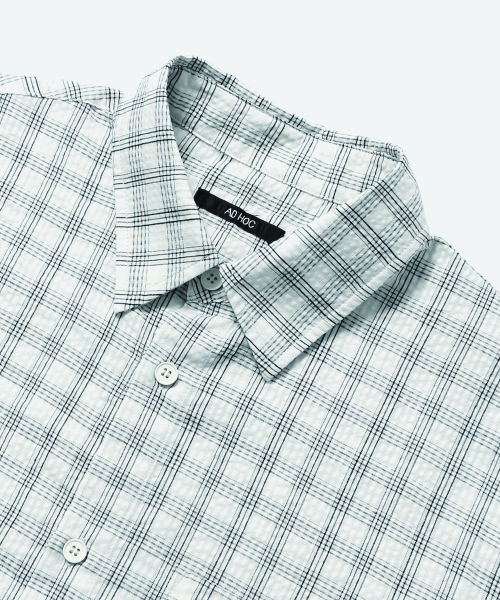 ADHOC（アドホック）の「男性ワンポケットチェック長袖シャツ (O-WHITE) (HC7LS01)（シャツ/ブラウス・メンズ・その他・100/105）」の3枚目の写真