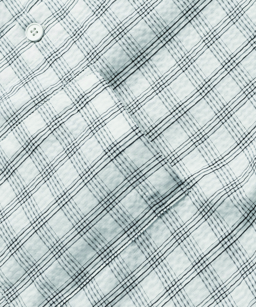 ADHOC（アドホック）の「男性ワンポケットチェック長袖シャツ (O-WHITE) (HC7LS01)（シャツ/ブラウス・メンズ・その他・100/105）」の6枚目の写真
