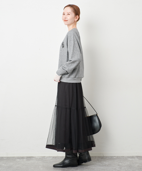 SLOBE IENA（スローブイエナ）の「MASON/メイソン SLOBE別注 ロゴスウェット（スウェット・レディース・サックスブルー/オレンジ/チャコールグレー・FREE）」の6枚目の写真