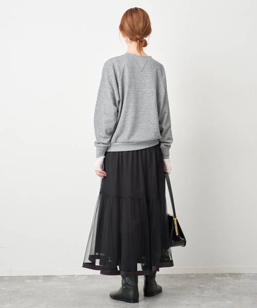 SLOBE IENA（スローブイエナ）の「MASON/メイソン SLOBE別注 ロゴスウェット（スウェット・レディース・サックスブルー/オレンジ/チャコールグレー・FREE）」の7枚目の写真