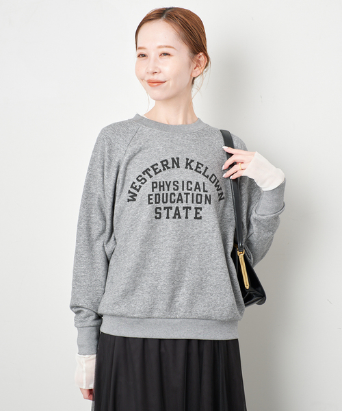 SLOBE IENA（スローブイエナ）の「MASON/メイソン SLOBE別注 ロゴスウェット（スウェット・レディース・サックスブルー/オレンジ/チャコールグレー・FREE）」の8枚目の写真