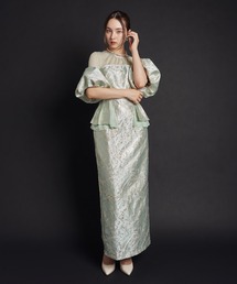 jacquard off sholder dress
