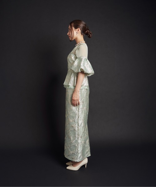 My shawty(マイシャウティー)の「jacquard off sholder dress(ドレス・レディース・イエロー/グリーン・FREE)」の16枚目の写真