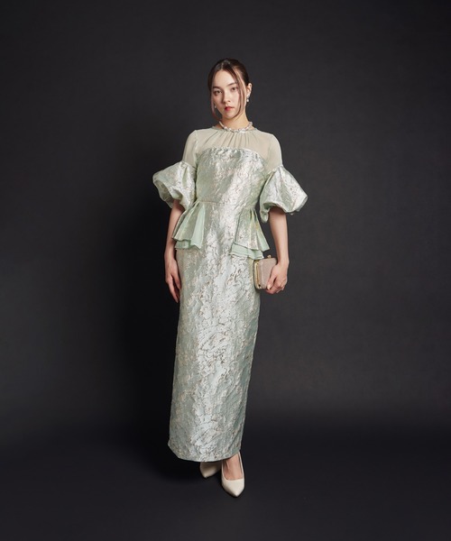 My shawty(マイシャウティー)の「jacquard off sholder dress(ドレス・レディース・イエロー/グリーン・FREE)」の12枚目の写真
