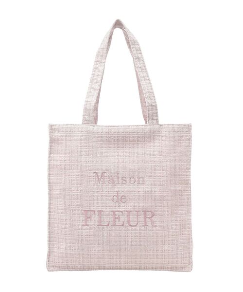 Maison de FLEUR(メゾンドフルール)の「ブランドロゴ刺繍ツイードスクエアトート(トートバッグ・レディース・ピンク/グレー・FREE)」の8枚目の写真
