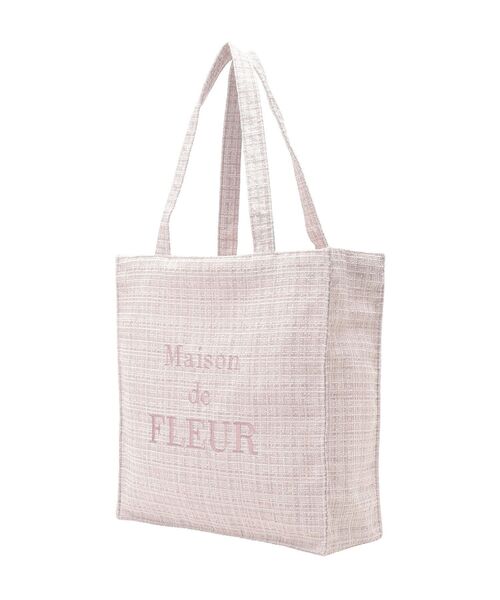 Maison de FLEUR(メゾンドフルール)の「ブランドロゴ刺繍ツイードスクエアトート(トートバッグ・レディース・ピンク/グレー・FREE)」の9枚目の写真